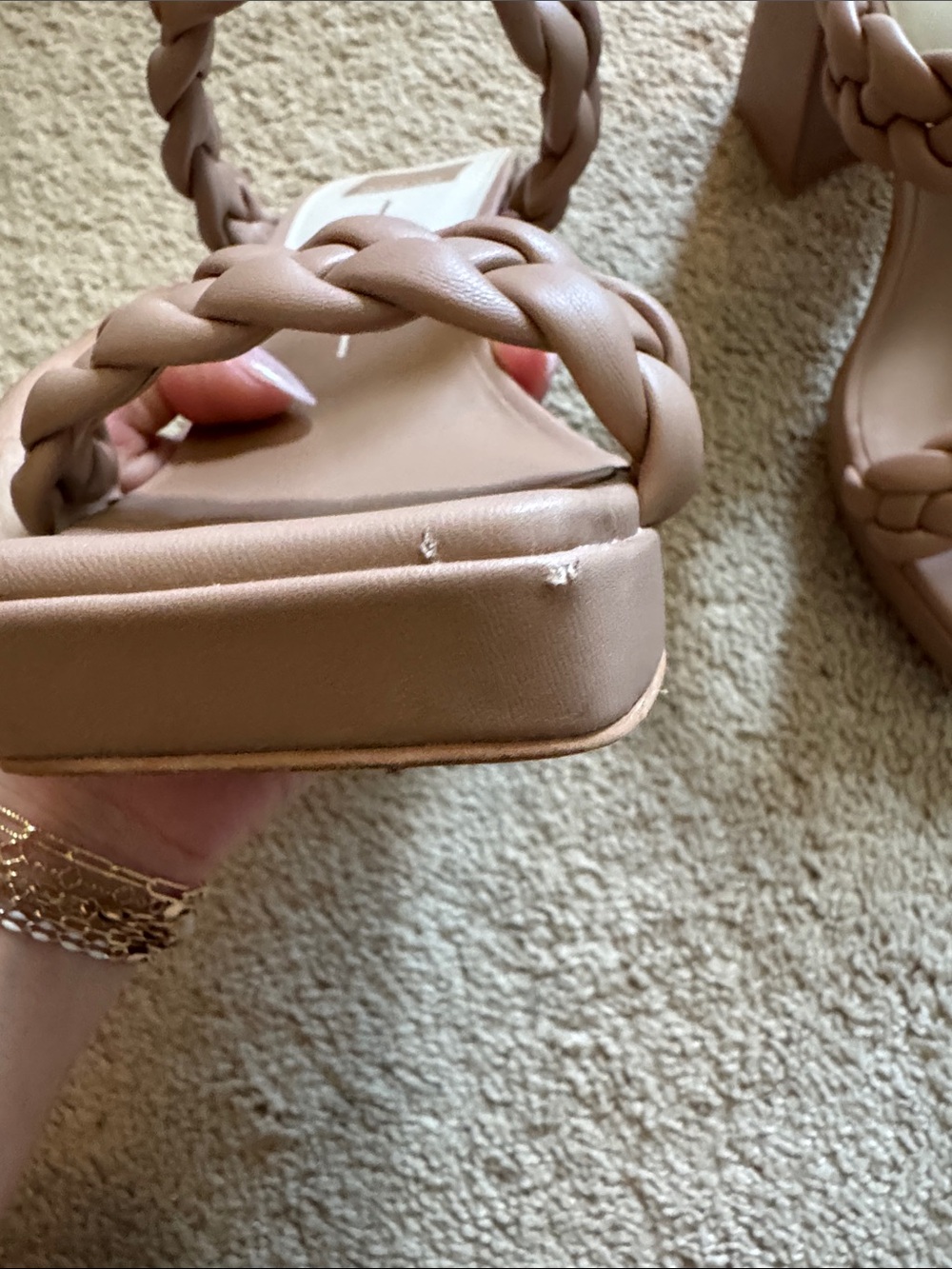 Dolce Vita Braided Strap High Block Heel Sandals - Picture 6 of 7